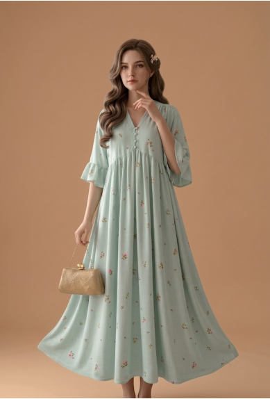 Zoraya Flora Dress Non Busui Daster Daster Adem